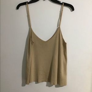 Aritzia - gold/sand coloured cropped tank top